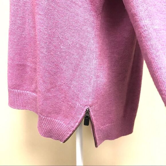 👠Talbots pink sweater with zip up lower sides. Size XL/P - Picture 2 of 4